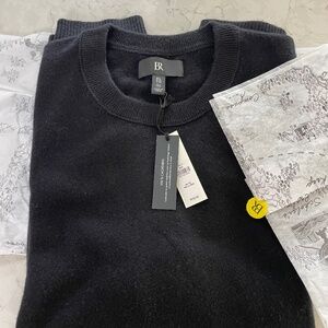 NEW Mens Cashmere Sweater Banana Republic Black XLT Crew Neck GORGEOUS!